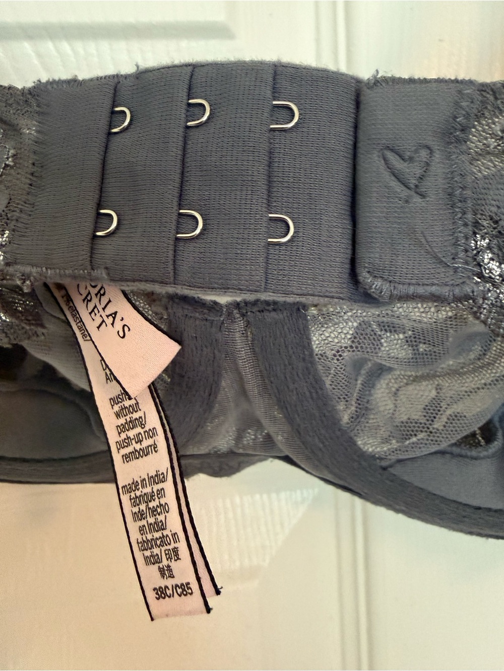Victoria's Secret Wicked Balconette Lace Underwire Bra - 38C. Silver detail. - Picture 3 of 10